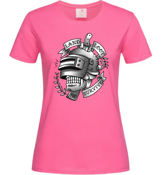 Жіноча футболка Land Loot Survive Яскраво-рожевий фото