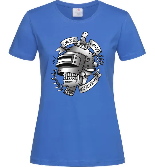 Жіноча футболка Land Loot Survive Яскраво-синій фото