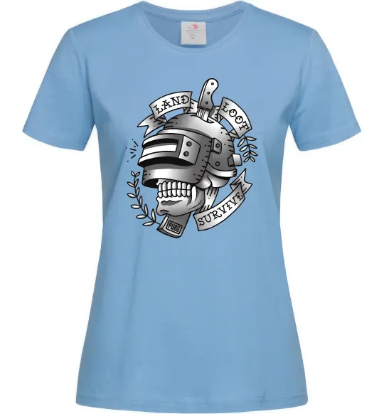 Жіноча футболка Land Loot Survive Блакитний фото
