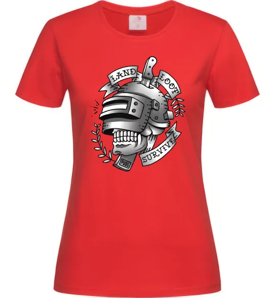 Жіноча футболка Land Loot Survive Червоний фото