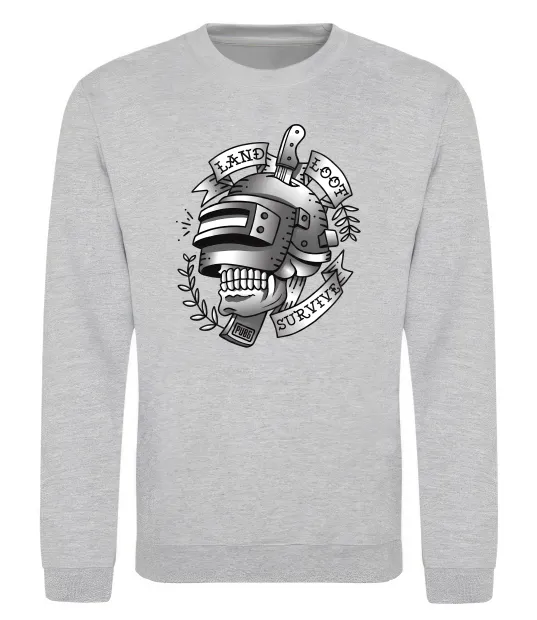 Свитшот Land Loot Survive Серый меланж фото