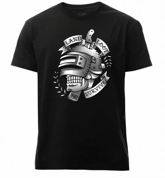 Мужская премиум футболка Land Loot Survive Черный фото
