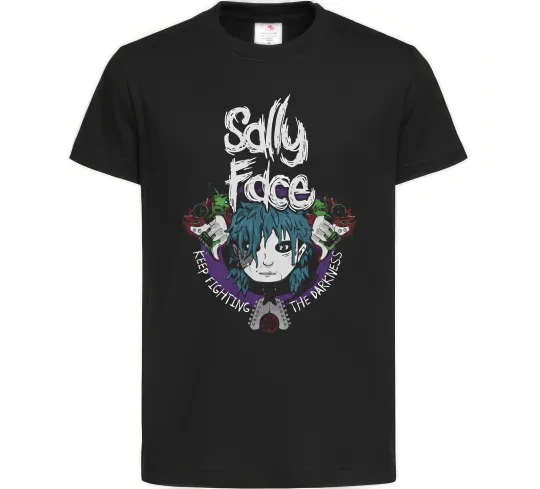Детская футболка Sally Face Keep fighting darkness Черный фото