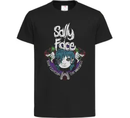 Детская футболка Sally Face Keep fighting darkness Черный фото