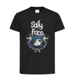 Детская футболка Sally Face Keep fighting darkness Черный фото