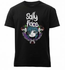 Мужская премиум футболка Sally Face Keep fighting darkness Мужская премиум футболка Sally Face Keep fighting darkness