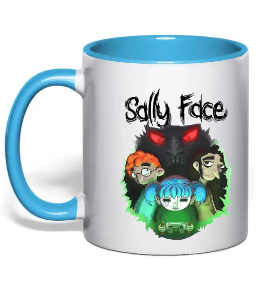 Чашка с цветной ручкой Sally Face Голубой фото