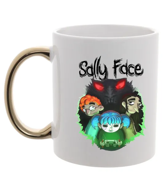 Чашка с цветной ручкой Sally Face Золото фото