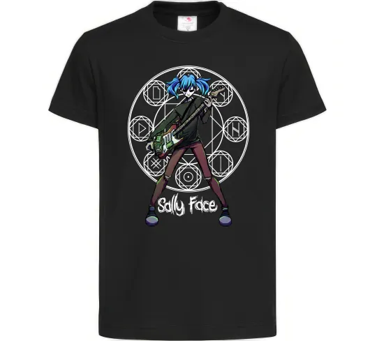 Детская футболка Sally Face runes Черный фото
