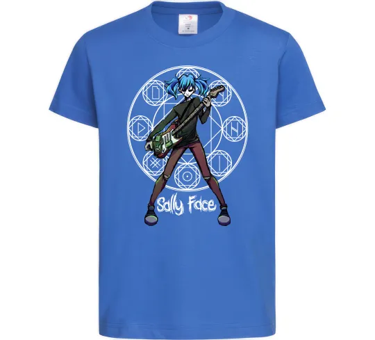 Детская футболка Sally Face runes Ярко-синий фото
