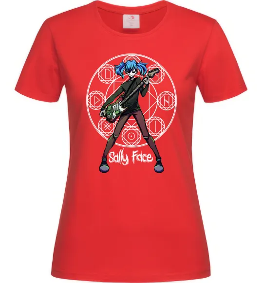 Жіноча футболка Sally Face runes Червоний фото