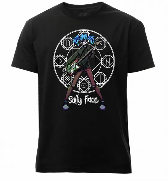 Мужская премиум футболка Sally Face runes Черный фото