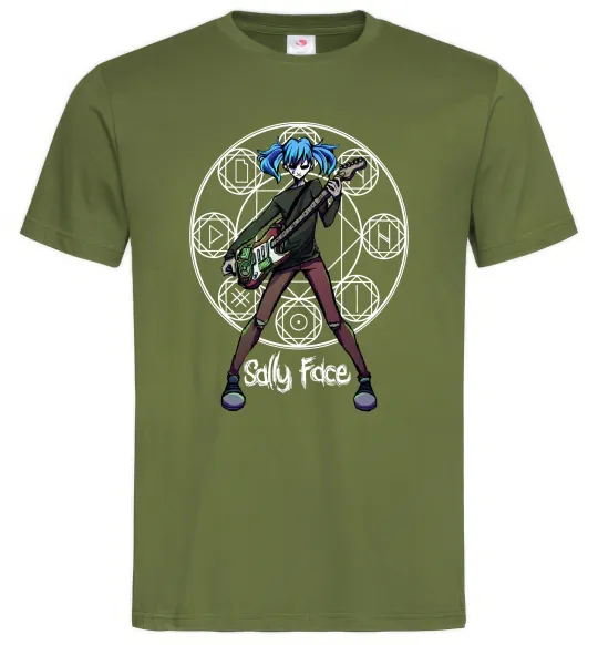 Мужская футболка Sally Face runes Оливковый фото