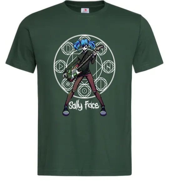 Мужская футболка Sally Face runes Темно-зеленый фото