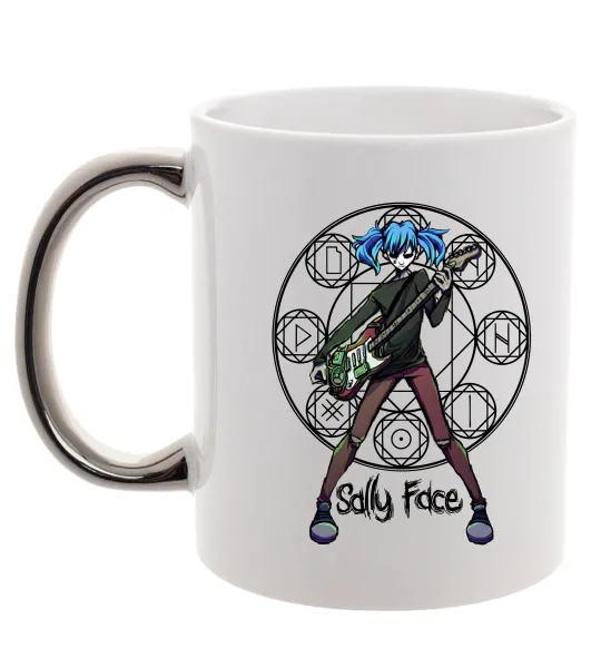 Чашка с цветной ручкой Sally Face runes Серебро фото