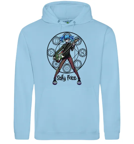 Мужская толстовка (худи) Sally Face runes Голубой фото