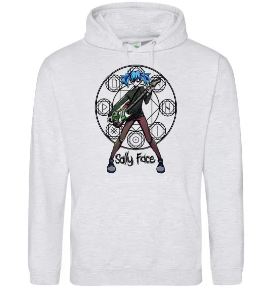 Женская толстовка (худи) Sally Face runes Серый меланж фото