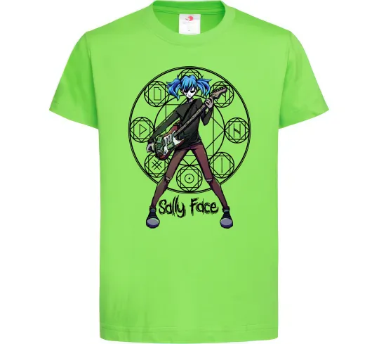 Детская футболка Sally Face runes Лаймовый фото
