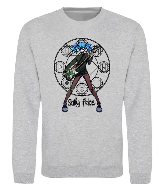 Свитшот Sally Face runes Серый меланж фото