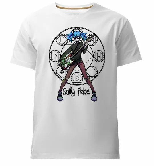 Мужская премиум футболка Sally Face runes Белый фото