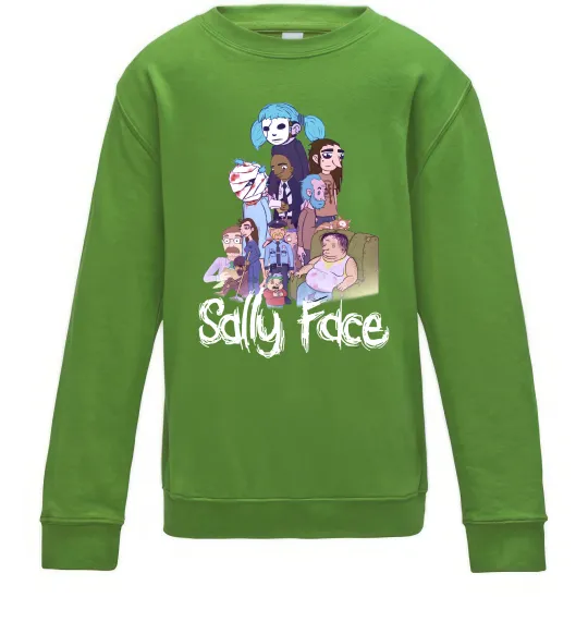 Детский Свитшот Саллі Фейс персонажі Лаймовый фото