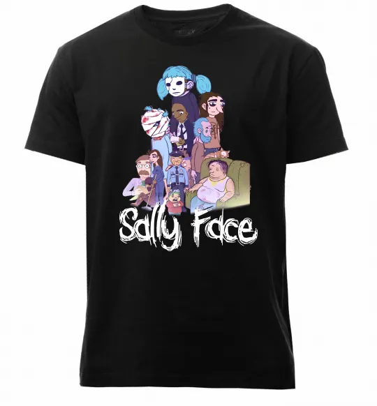 Мужская премиум футболка Саллі Фейс персонажі Черный фото