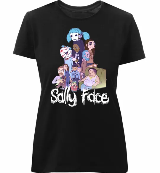 Женская премиум футболка Саллі Фейс персонажі Черный фото