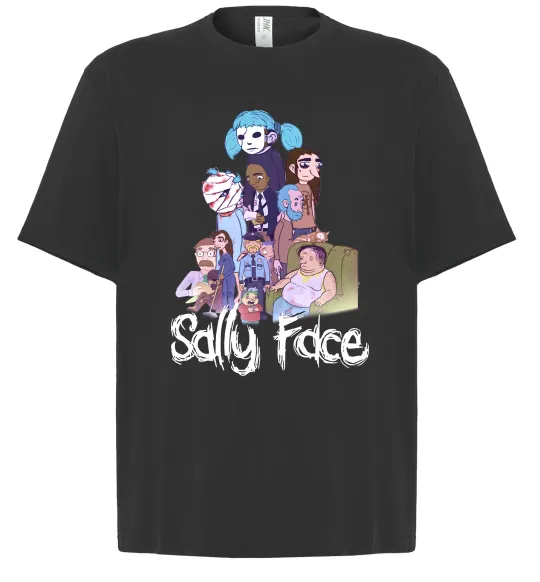 Футболка Оверсайз Саллі Фейс персонажі Черный фото