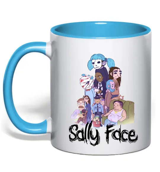 Чашка с цветной ручкой Саллі Фейс персонажі Голубой фото