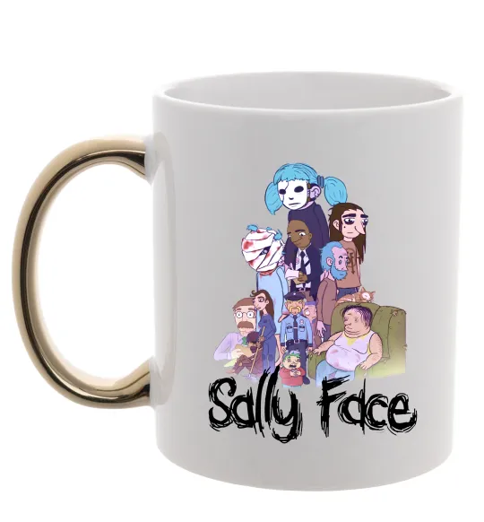 Чашка с цветной ручкой Саллі Фейс персонажі Золото фото