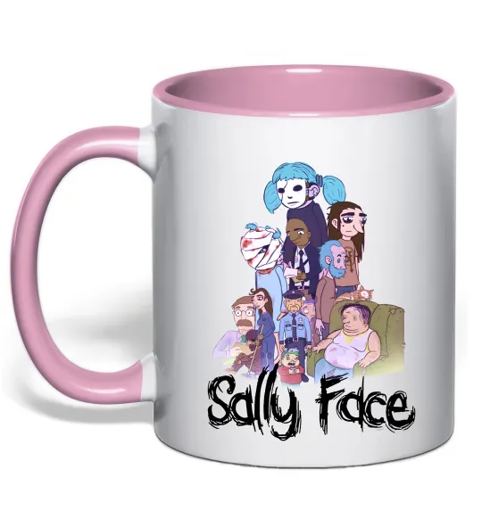 Чашка с цветной ручкой Саллі Фейс персонажі Нежно розовый фото