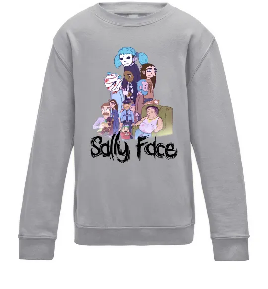 Детский Свитшот Саллі Фейс персонажі Серый меланж фото