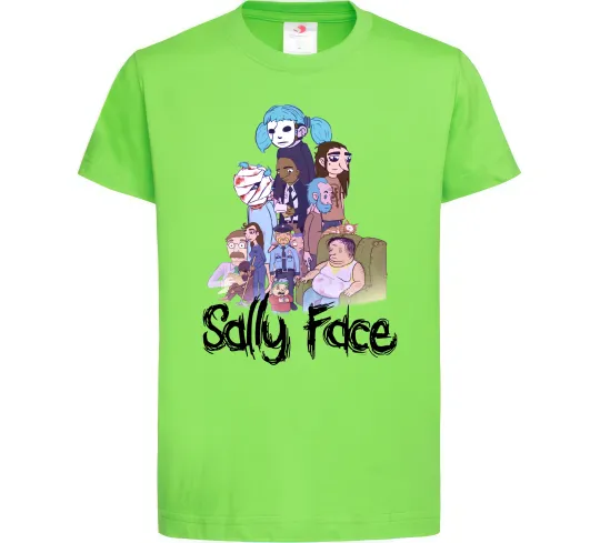 Дитяча футболка Саллі Фейс персонажі Лаймовий фото