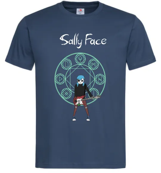 Мужская футболка Sally with guitar Темно-синий фото