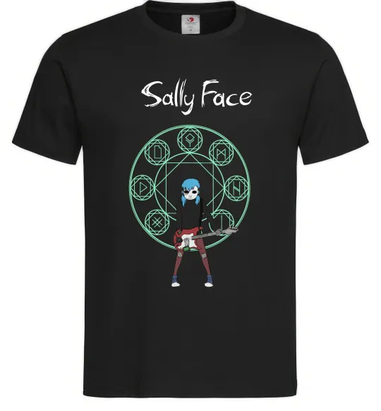 Мужская футболка Sally with guitar Черный фото