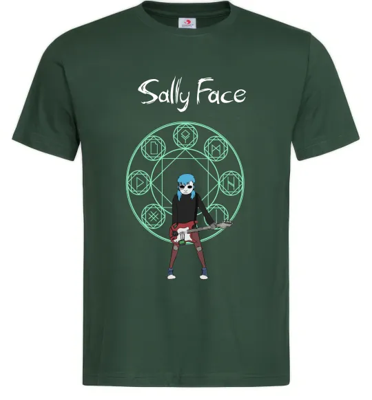 Мужская футболка Sally with guitar Темно-зеленый фото