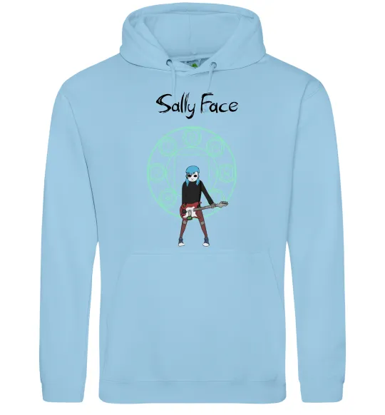 Мужская толстовка (худи) Sally with guitar Голубой фото