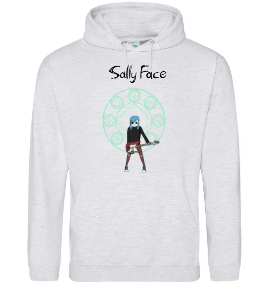 Женская толстовка (худи) Sally with guitar Серый меланж фото