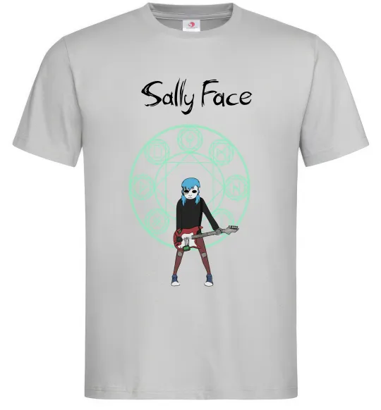 Мужская футболка Sally with guitar Серый фото