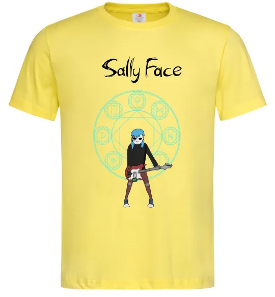 Мужская футболка Sally with guitar Лимонный фото