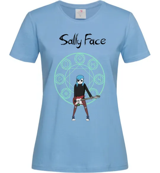 Жіноча футболка Sally with guitar Блакитний фото