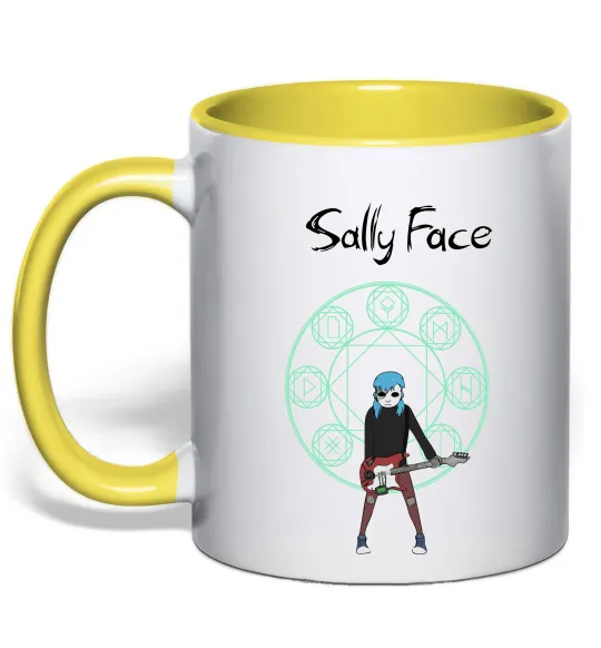 Чашка с цветной ручкой Sally with guitar Солнечно желтый фото