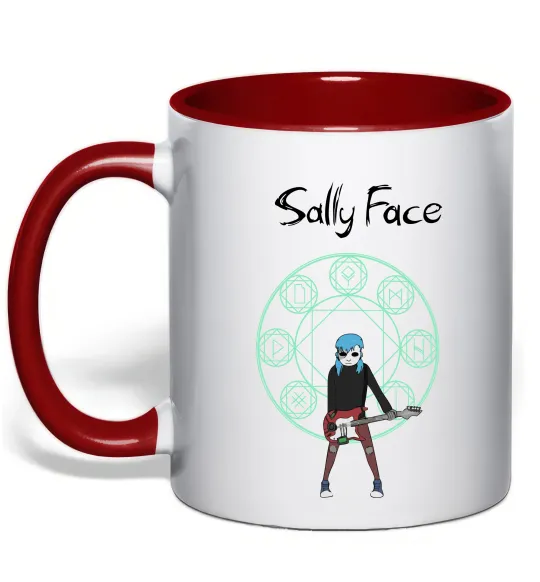 Чашка с цветной ручкой Sally with guitar Красный фото