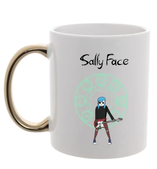 Чашка с цветной ручкой Sally with guitar Золото фото