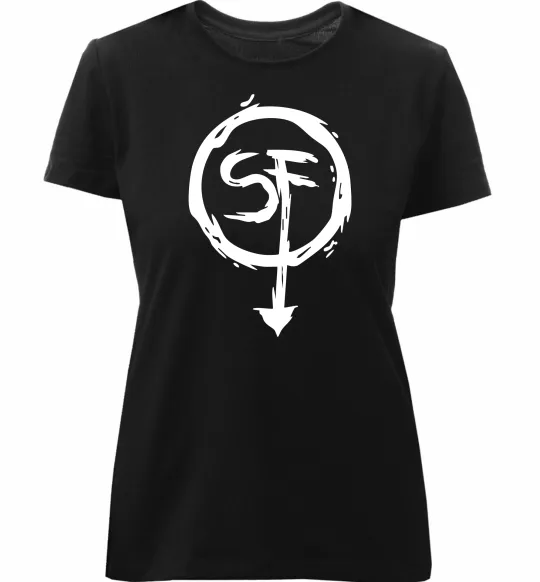 Женская премиум футболка SF Черный фото