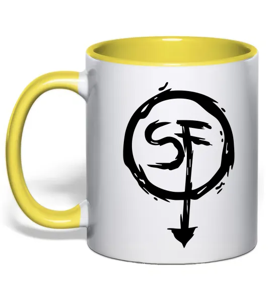 Чашка з кольоровою ручкою SF Лимонний фото