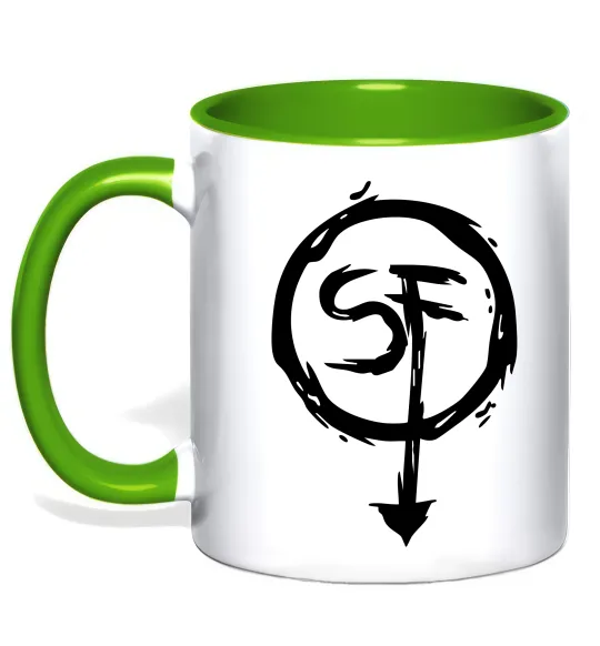 Чашка з кольоровою ручкою SF Лаймовий фото