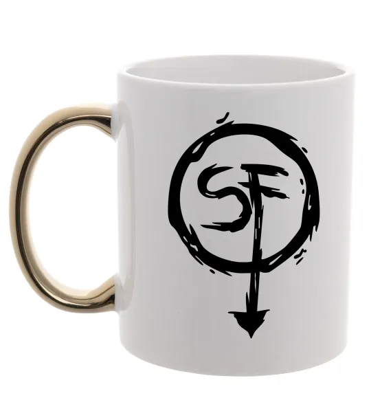 Чашка з кольоровою ручкою SF Золото фото