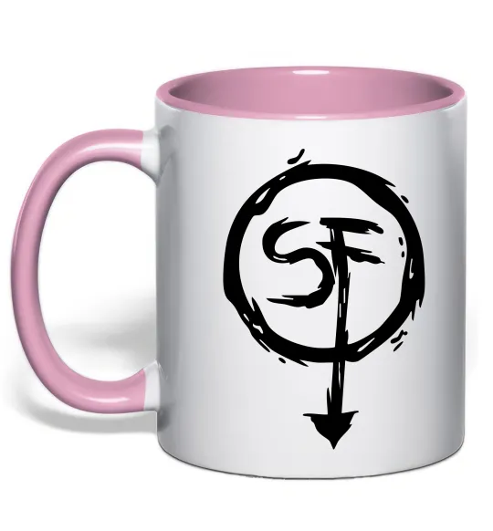 Чашка з кольоровою ручкою SF Ніжно рожевий фото