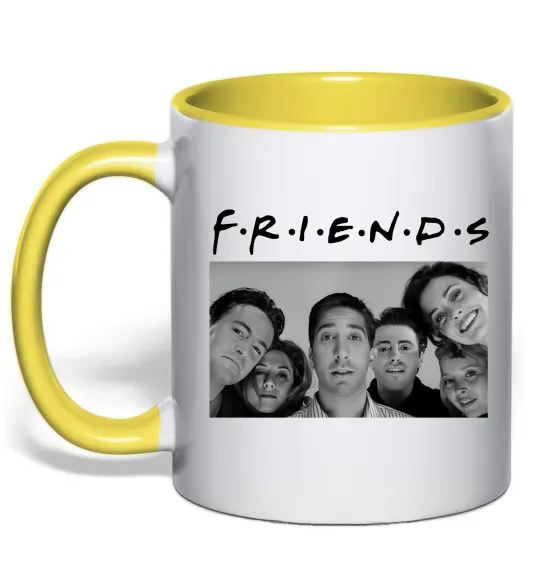 Чашка с цветной ручкой Friends фото Солнечно желтый фото